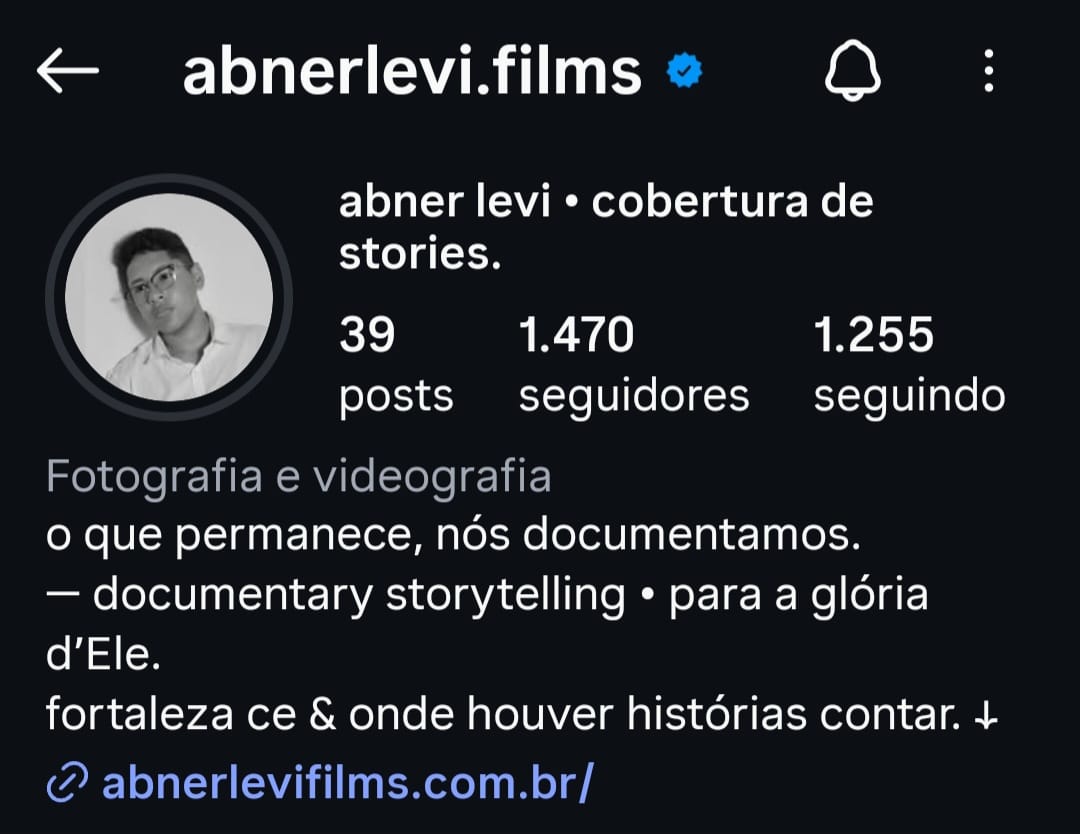 Perfil completo e refinado do Abner Levi Films